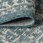 JONATHAN Y Boho Medallion Indoor Outdoor Square Area Rug 4X4 Teal/Gray - Image 3