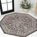 JONATHAN Y Boho Medallion Indoor Outdoor Octagon Area Rug 8 Ft Black/Gray by JONATHANY