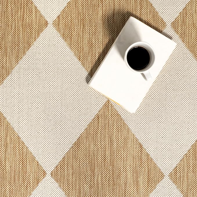 Nuloom Outdoor Performance Collection Sabina Tan/Ivory, High Traffic, Stain - Image 6