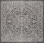 JONATHAN Y Boho Medallion Indoor Outdoor Square Area Rug 5X5 Black/Gray - Image 9