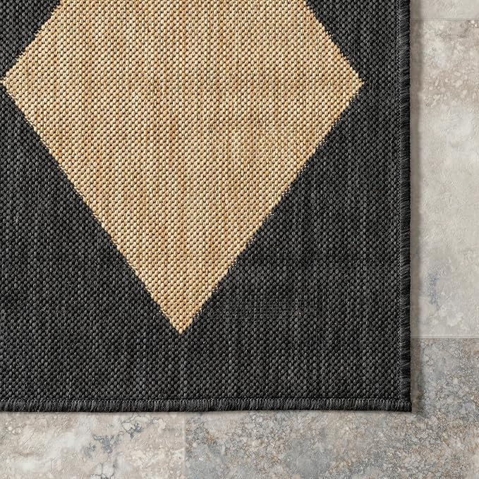Nuloom Outdoor Performance Collection Sabina Dark Grey/Ivory, High Traffic - Image 4
