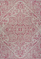 JONATHAN Y Boho Medallion Indoor Outdoor Area Rug 3X5 Light Gray/Fuchsia - Image 8