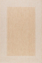 Nuloom Asha Tan/Ivory, Striped Border, Soft and Cozy, High Traffic, Easy Clean - Image 3