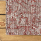 JONATHAN Y Boho Medallion Indoor Outdoor Square Area Rug 9X9 Red/Taupe - Image 6
