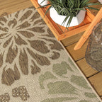 JONATHAN Y Floral Textured Weave Indoor Outdoor Area Rug 6X9 Sage/Brown - Image 7