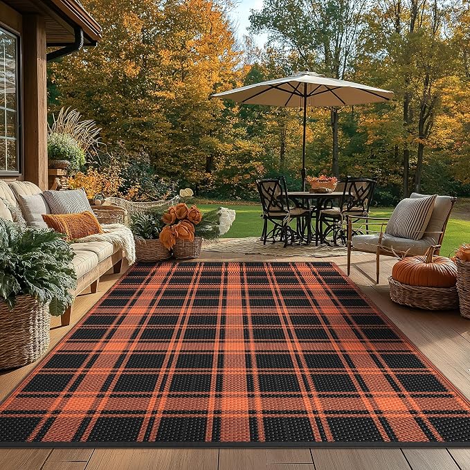 GENIMO Waterproof Outdoor Rug for Patio Clearance, Lightweight RV Camping Mat - Image 5