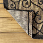 JONATHAN Y Vintage Filigree Indoor Outdoor Area Rug 8X10 Black/Khaki, Madrid - Image 4