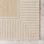 Nuloom Asha Tan/Ivory, Striped Border, Soft and Cozy, High Traffic, Easy Clean - Image 4