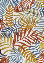 JONATHAN Y Tropics Palm Leaves Indoor Outdoor Area Rug 4X6 Cream/Orange - Image 11