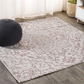 JONATHAN Y Boho Medallion Indoor Outdoor Square Area Rug 9X9 Red/Taupe by JONATHANY