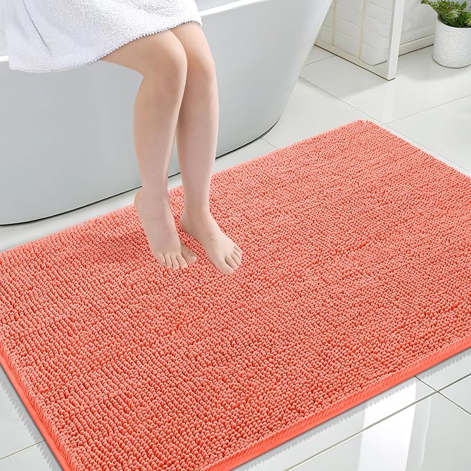OLANLY Large Bathroom Rugs 47x32, Extra Soft Absorbent Chenille Bath Rugs by OLANLY