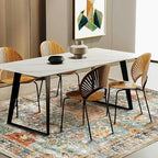 CHAMPLANT Area Rug 8'x10' Washable Rug Vintage Traditional Mat Distressed - Image 3