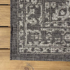 JONATHAN Y Boho Medallion Indoor Outdoor Square Area Rug 5X5 Black/Gray - Image 7