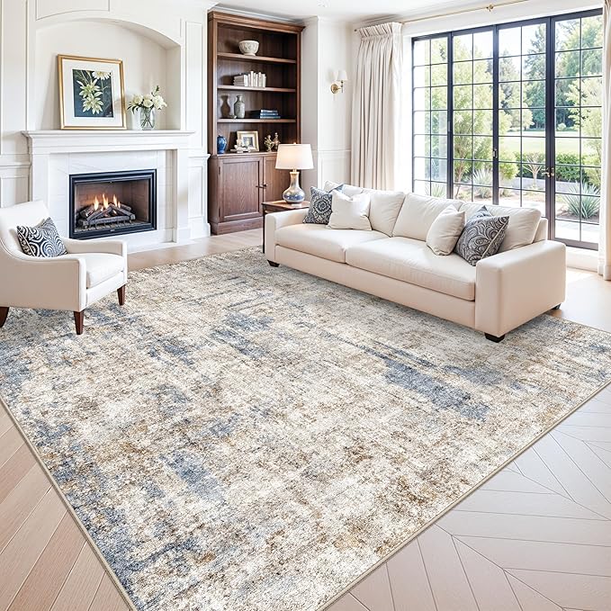 12x12ft Square Living Room Rug – Non-Slip Washable Extra Large Floor Carpet by ZHXXUJ