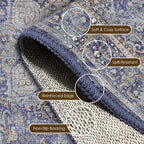 Washable Area Rug 2'6'' x 8' Vintage Traditional Persian Mat - Image 6