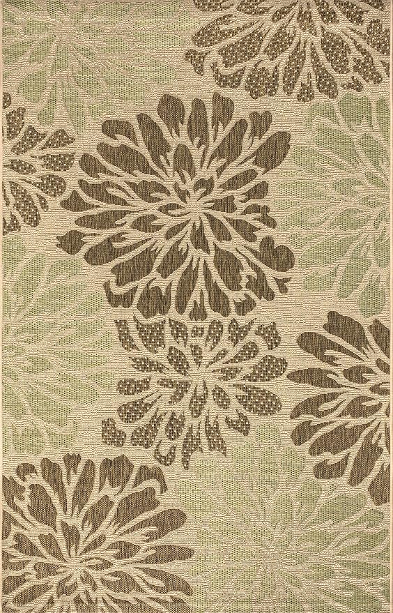 JONATHAN Y Floral Textured Weave Indoor Outdoor Area Rug 6X9 Sage/Brown - Image 8
