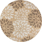 JONATHAN Y Floral Textured Weave Indoor Outdoor Round Area Rug 3 Ft Brown/Cream - Image 8