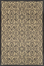 JONATHAN Y Vintage Filigree Indoor Outdoor Area Rug 8X10 Black/Khaki, Madrid - Image 10