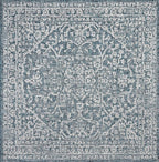 JONATHAN Y Boho Medallion Indoor Outdoor Square Area Rug 4X4 Teal/Gray - Image 8